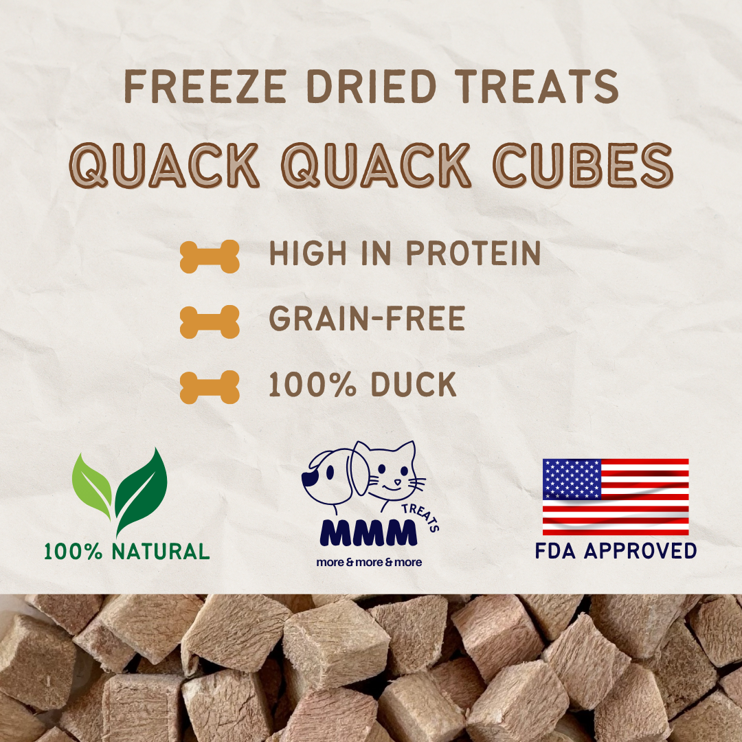 Premium Freeze Dried Duck Cubes For Cats and Dogs By MMM Pet Treats