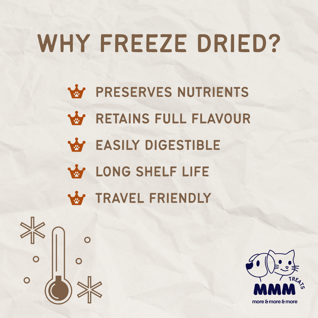 Premium Freeze Dried Cod Cubes For Cats and Dogs By MMM Pet Treats